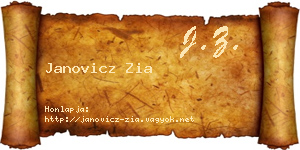 Janovicz Zia névjegykártya